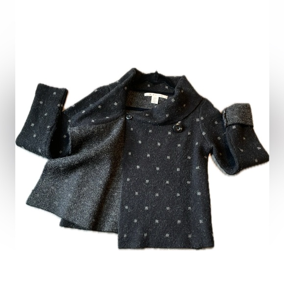 MAX STUDIO Gray & Black Soft Warm Cowl neck button sweater . - Picture 2 of 8